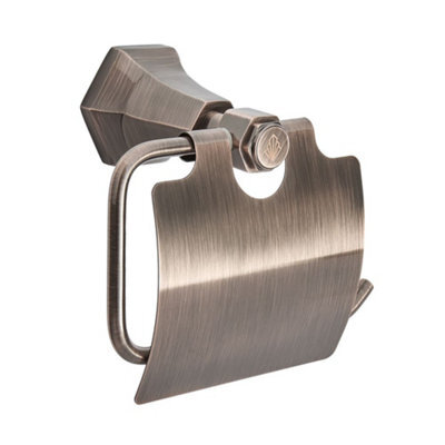 Homestylestore Aged Bronze Art Deco Bathroom Wall Mounted Toilet Roll Paper Holder - image 1