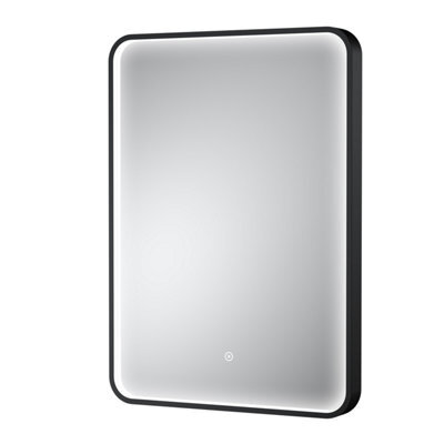 Hudson Reed Pictor Led Touch Sensor Inset Framed Mirror With Demister, Matt Black, 700 X 500 mm - image 1