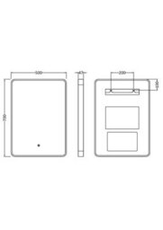 Hudson Reed Pictor Led Touch Sensor Inset Framed Mirror With Demister, Matt Black, 700 X 500 mm - thumbnail 5