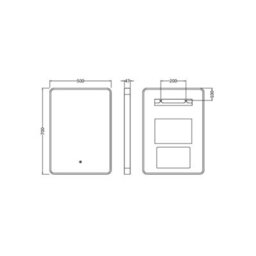 Hudson Reed Pictor Led Touch Sensor Inset Framed Mirror With Demister, Matt Black, 700 X 500 mm - thumbnail 4