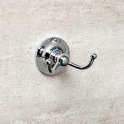 Plum&clay Kingham Bathroom Wall Mounted Chrome Double Traditional Robe Hook - thumbnail 2