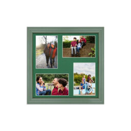 AK Frames 12X12 Green Classic Multi Photo Frame With Emerald Mount - Holds 4 Apertures (4X) 6X4 Photos - thumbnail 1