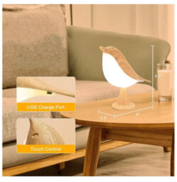 2 In 1 Bird Diffuser Lamp Cordless Usb Led Touch Table Lamp - thumbnail 2