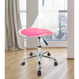 Fusion Living Soho Clear Plastic Dining Chair With Swivel Base Bright Pink - thumbnail 6