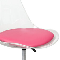 Fusion Living Soho Clear Plastic Dining Chair With Swivel Base Bright Pink - thumbnail 5