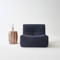 Sweeek - Side Table End Table Bedside Table In Enameled Steel Two-Tone Stripes Diam.35 X H 46Cm Brown 35X35X46 Cm - Mizzy - thumbnail 4