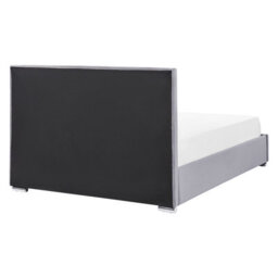 Beliani Ottoman Bed Velvet Rouen 160 X 200 Cm (Eu King Size) Dark Grey - thumbnail 8