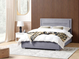 Beliani Ottoman Bed Velvet Rouen 160 X 200 Cm (Eu King Size) Dark Grey - thumbnail 2