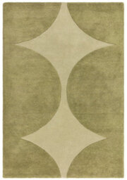 Green Handmade Abstract 6-8mm Thick Stain-Resistant Rug For Bedroom,, Dining Room, Easy To Clean Wool Rug-120Cm X 170Cm