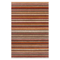 Modern Easy To Clean Multicoloured Striped Rug For Dining Room-120Cm X 170Cm - thumbnail 3