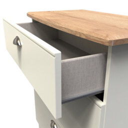 Albert 3 Drawer Deep Chest In Cream Ash & Oak (Ready Assembled) - thumbnail 5