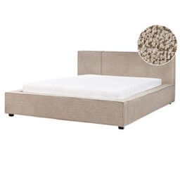 Beliani Bed Boucle Mirande 160 X 200 Cm (Eu King Size) Taupe - thumbnail 1