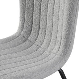 MCC Direct Set Of 6 Teddy Faux Fur Stitched Design Dining Chairs Light Grey Bella By Mcc - thumbnail 6
