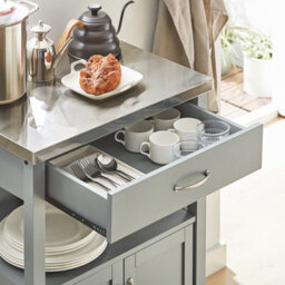 Sobuy Fkw22-Hg Kitchen Trolley With Storage Mobile Kitchen Cart With Drawer, Kitchen Unit On Wheels,microwave Stand - thumbnail 4