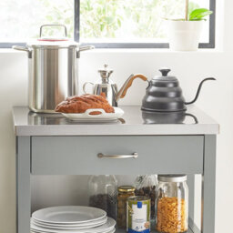 Sobuy Fkw22-Hg Kitchen Trolley With Storage Mobile Kitchen Cart With Drawer, Kitchen Unit On Wheels,microwave Stand - thumbnail 7