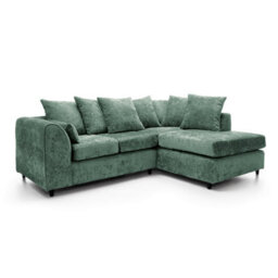 Abakus Direct Harriet Crushed Chenille Right Facing Corner Sofa In Rifle Green - thumbnail 2
