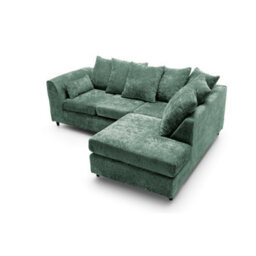 Abakus Direct Harriet Crushed Chenille Right Facing Corner Sofa In Rifle Green - thumbnail 5