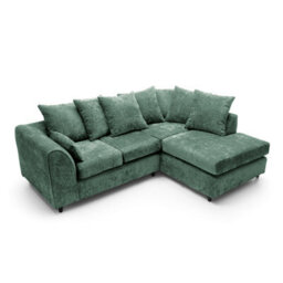 Abakus Direct Harriet Crushed Chenille Right Facing Corner Sofa In Rifle Green - thumbnail 3