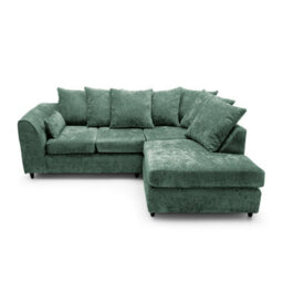 Abakus Direct Harriet Crushed Chenille Right Facing Corner Sofa In Rifle Green - thumbnail 4