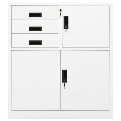 Berkfield Durable Office Cabinet White 90X40X102 Cm Steel - image 1