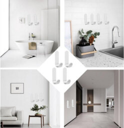 Stainless Steel Adhesive Hooks, 4 Pcs Self-Adhesive, Wall Hooks, Towel Racks For Kitchen, Bathroom, Balconies - thumbnail 5