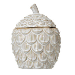 Large Ceramic Pine Cone Trinket Dish With Lid - Woodland Decor - thumbnail 1