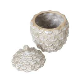 Large Ceramic Pine Cone Trinket Dish With Lid - Woodland Decor - thumbnail 4