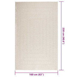 Vidaxl Rug Zizur Cream 160X230 Cm Jute Look Indoor And Outdoor - thumbnail 3