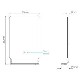 Sensio Harbour Matt Black Rectangular Wall-Mounted Bathroom Illuminated Contemporary Colour-Changing Mirror (H)79Cm (W)50Cm - thumbnail 3