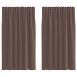 Walplus Voile Curtains With Tab Top 2 Pcs Brown - thumbnail 2