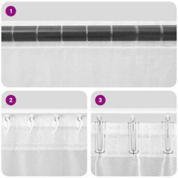 Walplus Voile Curtains With Tab Top 2 Pcs Brown - thumbnail 7