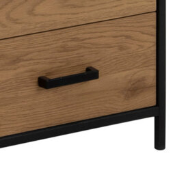 Wyld Haus El Paso Bookcase Black Metal Frame With Wild Oak Veneer, 3 Shelves 2 Drawers - thumbnail 8