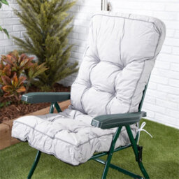 Green Frame Garden Recliner Chair With Grey Cushion - thumbnail 3