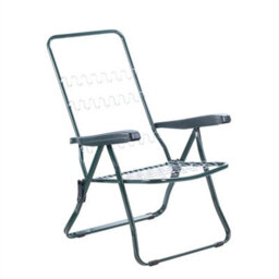 Green Frame Garden Recliner Chair With Grey Cushion - thumbnail 6