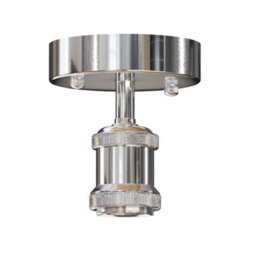 Vintage 2 Pack Of Chrome Flush Mount Ceiling Light With E27 Socket Retro Style Sconce For Home Living Room - thumbnail 7