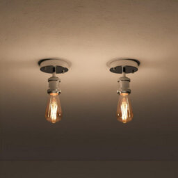 Vintage 2 Pack Of Chrome Flush Mount Ceiling Light With E27 Socket Retro Style Sconce For Home Living Room - thumbnail 3