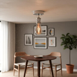Vintage 2 Pack Of Chrome Flush Mount Ceiling Light With E27 Socket Retro Style Sconce For Home Living Room - thumbnail 2