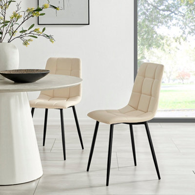 Bravich Zurich Velvet Embossed Dining Chair - Ivory - image 1