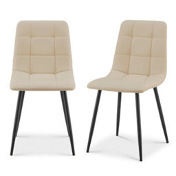 Bravich Zurich Velvet Embossed Dining Chair - Ivory - thumbnail 3