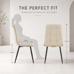 Bravich Zurich Velvet Embossed Dining Chair - Ivory - thumbnail 6