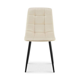 Bravich Zurich Velvet Embossed Dining Chair - Ivory - thumbnail 9