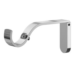 GoodHome Olympe Grey Chrome Effect Extendable Cap Single Curtain Pole Set, (L)2000mm-3300mm (Dia)28mm - thumbnail 3