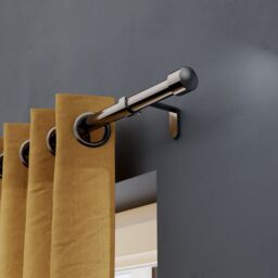 GoodHome Olympe Grey Chrome Effect Extendable Cap Single Curtain Pole Set, (L)2000mm-3300mm (Dia)28mm - thumbnail 6