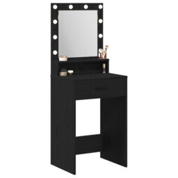 Walplus Makeup Table With Led Lights - Black Oak, 50X41X135 Cm - thumbnail 3