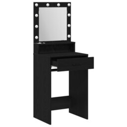 Walplus Makeup Table With Led Lights - Black Oak, 50X41X135 Cm - thumbnail 4