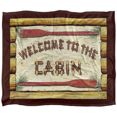 Jq Licensing Welcome To The Cabin Silky Sign Supersoft Blanket Multicoloured (One Size) - image 1