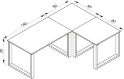 Vcm Desk Lona Silver / Anthracite H. 76 X W. 220 X D. 160 Cm - thumbnail 3