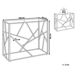 Beliani Glam Console Table - Gold Metal Frame With Clear Glass Top, 100 X 40 Cm, Modern Industrial Design - thumbnail 4