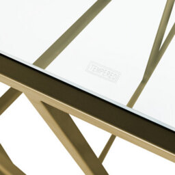 Beliani Glam Console Table - Gold Metal Frame With Clear Glass Top, 100 X 40 Cm, Modern Industrial Design - thumbnail 5