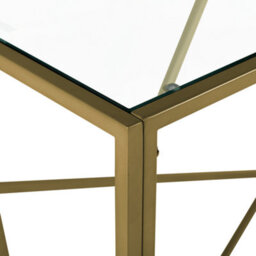 Beliani Glam Console Table - Gold Metal Frame With Clear Glass Top, 100 X 40 Cm, Modern Industrial Design - thumbnail 6